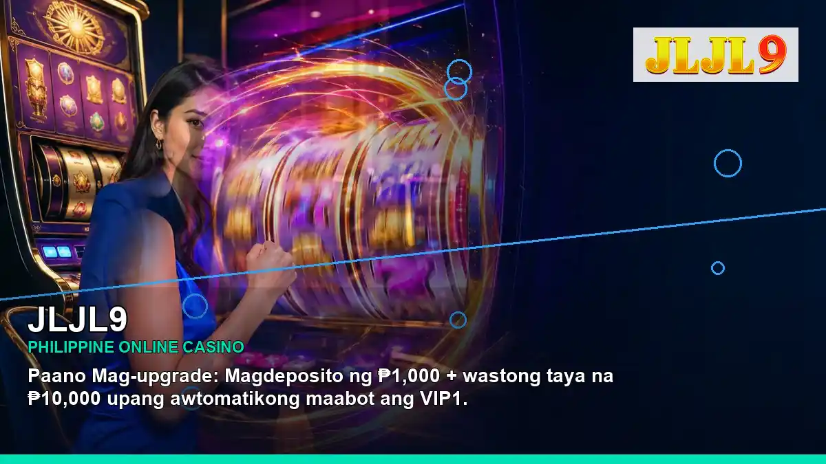 JLJL9 mobile casino app featuring an adult Filipina casino host with a left close-up composition