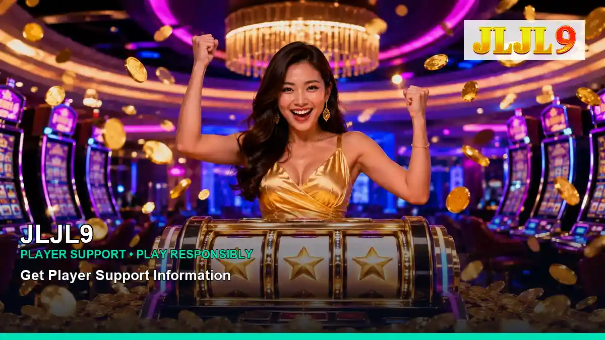 JLJL9 jackpot slot games featuring an adult Filipina casino host with a celebratory composition